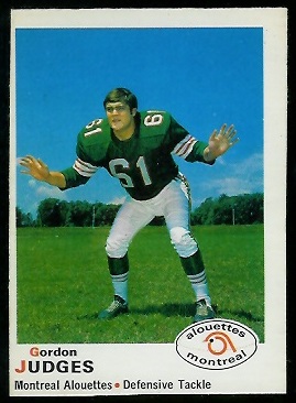 1970 O-Pee-Chee CFL #107 - Gordon Judges - ex