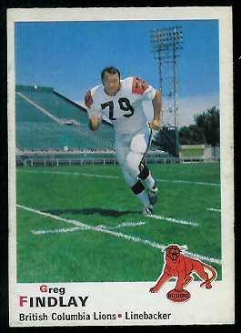 1970 O-Pee-Chee CFL #35 - Greg Findlay - exmt
