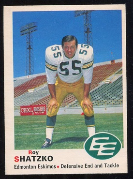 1970 O-Pee-Chee CFL #53 - Roy Shatzko - exmt