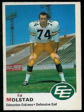 1970 O-Pee-Chee CFL #55 - Ed Molstad - ex