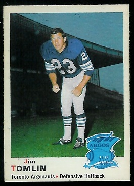 1970 O-Pee-Chee CFL #9 - Jim Tomlin - exmt