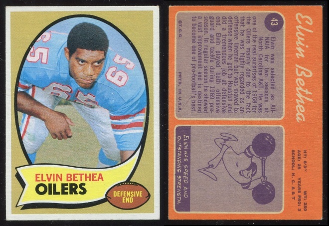 1970 Topps #43 - Elvin Bethea - exmt