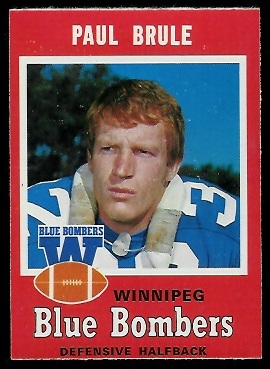 1971 O-Pee-Chee CFL #18 - Paul Brule - exmt