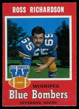 1971 O-Pee-Chee CFL #25 - Ross Richardson - exmt