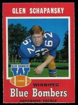 1971 O-Pee-Chee CFL #29 - Glen Schapansky - nm