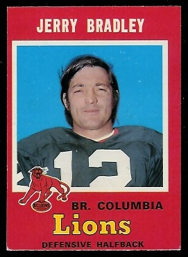 1971 O-Pee-Chee CFL #44 - Jerry Bradley - exmt