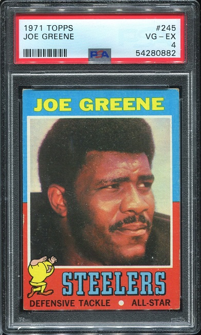 1971 Topps #245 - Joe Greene - PSA 4