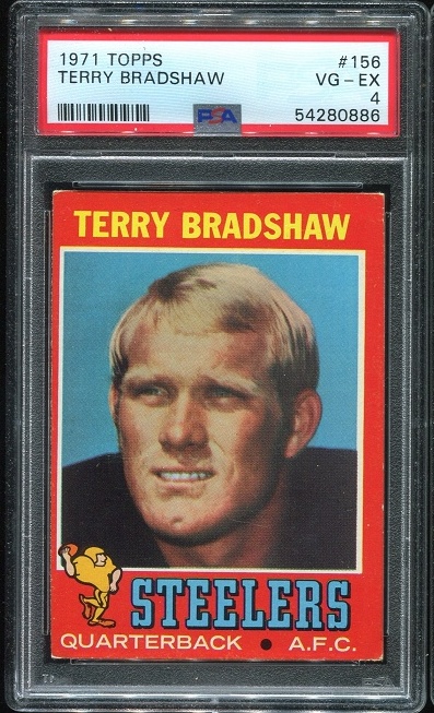 1971 Topps #156 - Terry Bradshaw - PSA 4