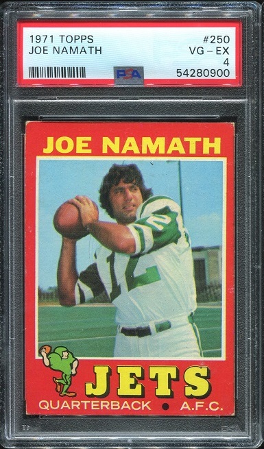 1971 Topps #250 - Joe Namath - PSA 4