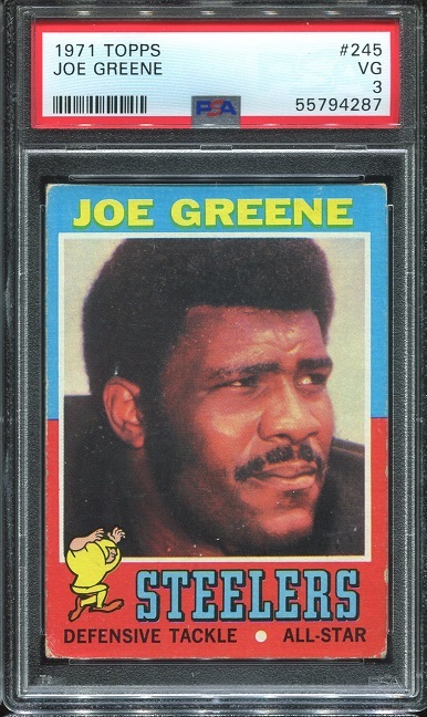 1971 Topps #245 - Joe Greene - PSA 3