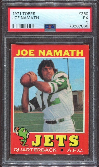 1971 Topps #250 - Joe Namath - PSA 5