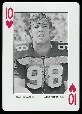1972 Auburn Playing Cards #10H - Gaines Lanier - mint