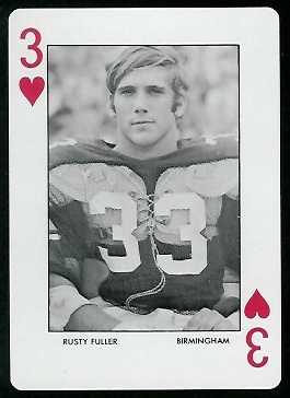 1972 Auburn Playing Cards #3H - Rusty Fuller - mint