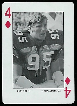 1972 Auburn Playing Cards #4D - Rusty Deen - mint