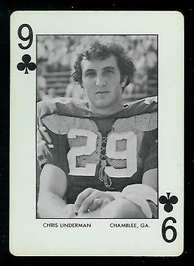 1972 Auburn Playing Cards #9C - Chris Linderman - mint