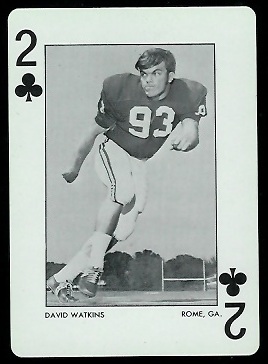 1973 Alabama Playing Cards #2C - David Watkins - nm+