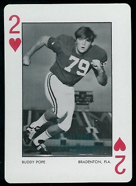 1973 Alabama Playing Cards #2H - Buddy Pope - nm+