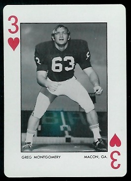 1973 Alabama Playing Cards #3H - Greg Montgomery - nm+
