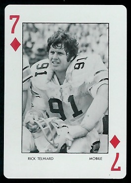 1973 Auburn Playing Cards #7D - Rick Telhiard - mint