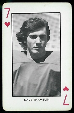 1973 Nebraska Playing Cards #7H - Dave Shamblin - nm