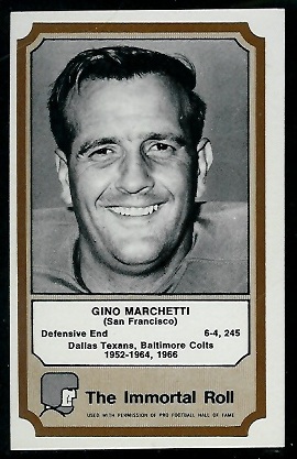 1974 Fleer Immortal Roll #29 - Gino Marchetti - nm