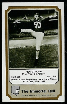 1974 Fleer Immortal Roll #42 - Ken Strong - exmt