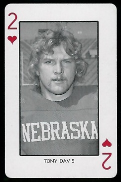 1974 Nebraska Playing Cards #2H - Tony Davis - nm