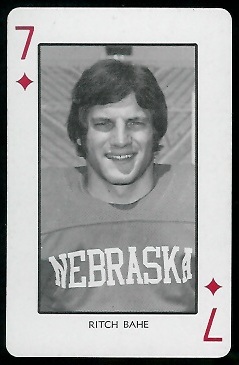 1974 Nebraska Playing Cards #7D - Ritch Bahe - nm