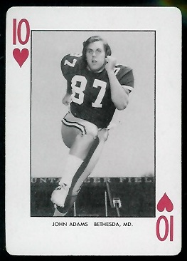 1974 West Virginia Playing Cards #10H - John Adams - nm+
