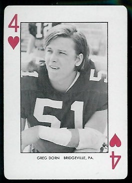 1974 West Virginia Playing Cards #4H - Greg Dorn - nm+
