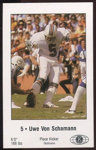 1980 Dolphins Police #15 - Uwe von Schamann - nm