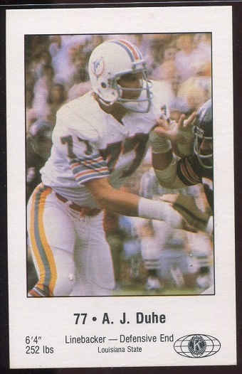 1980 Dolphins Police #3 - A.J. Duhe - nm-mt