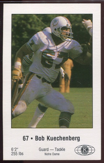 1980 Dolphins Police #8 - Bob Kuechenberg - nm